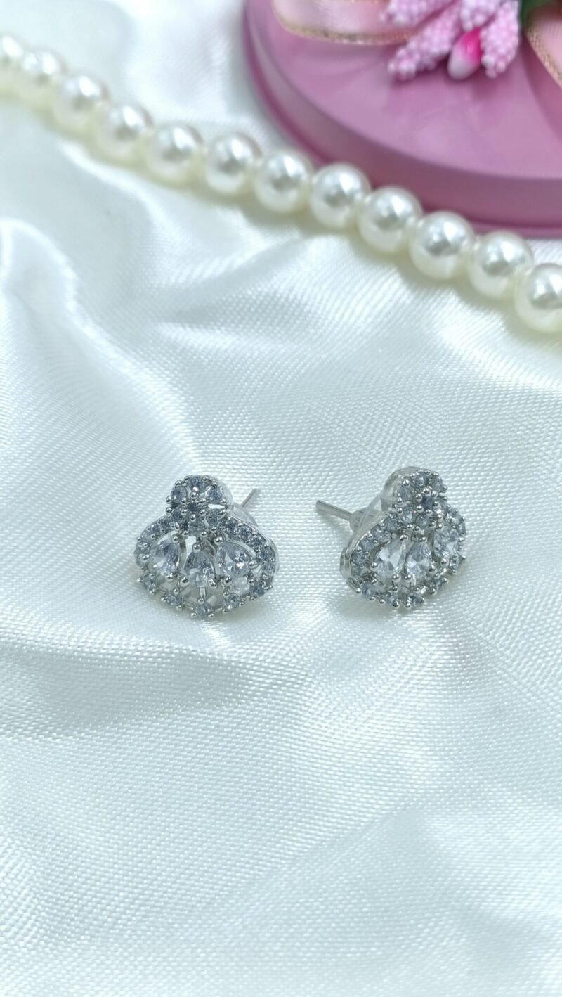 Silver-Plated Teardrop Stud Earring