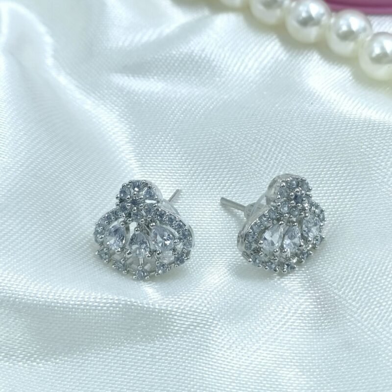 Silver-Plated Teardrop Stud Earring