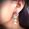 Elegant Peacock Design AD Earrings with Pearl Drops