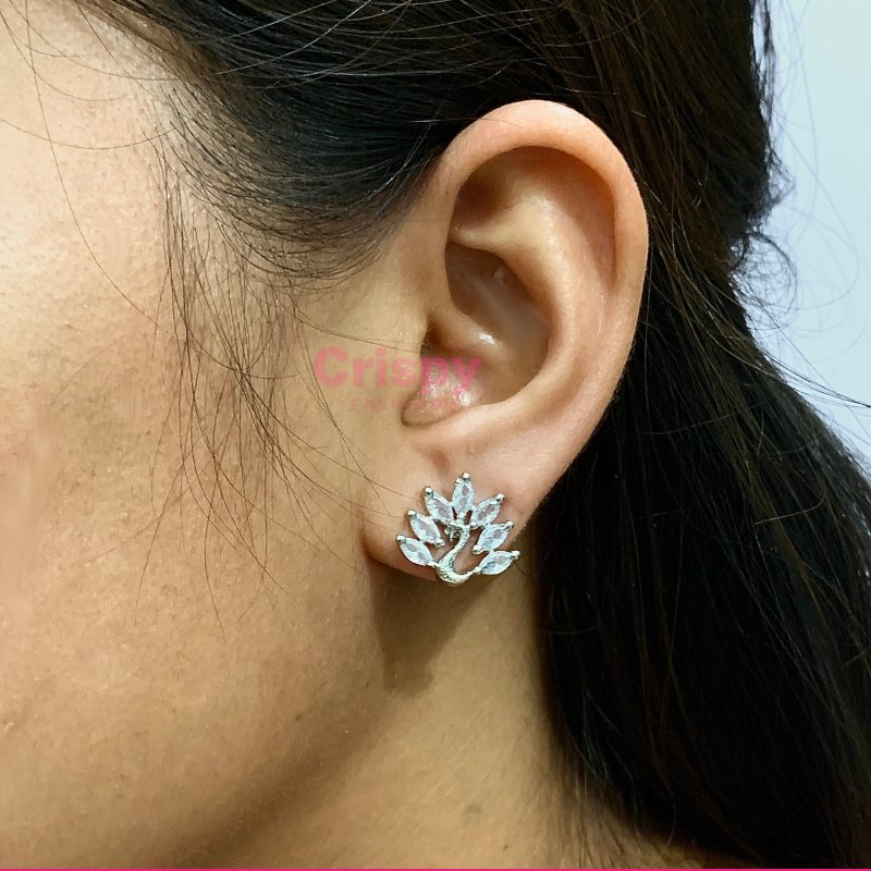 Sparkling Peacock Stud Earring
