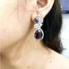 Pear Cut Tanzanite Drop Earring