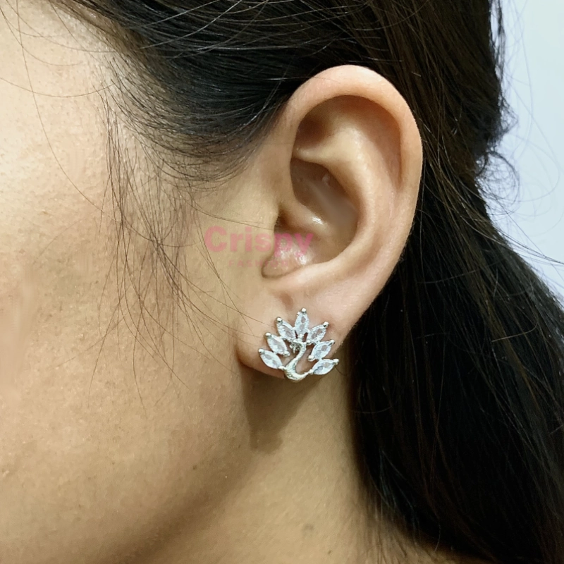 Sparkling Peacock Stud Earring