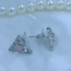 Triangle Pink Gemstone Earring