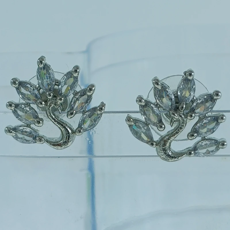 Sparkling Peacock Stud Earring