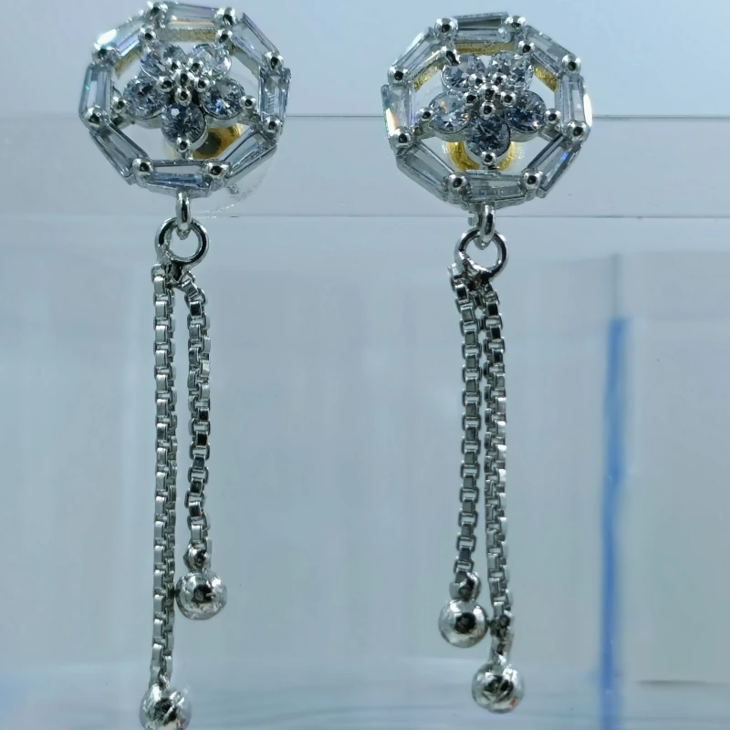 Floral Crystal Drop Earrings