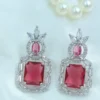 Radiant Ruby with American Diamond Glam Earrings