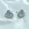 Silver-Plated Teardrop Stud Earring