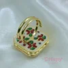 Kundan Meenakari Square Finger Ring