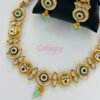 Traditional Meenakari Brass Gold Plated Choker Necklace Set with Earrings