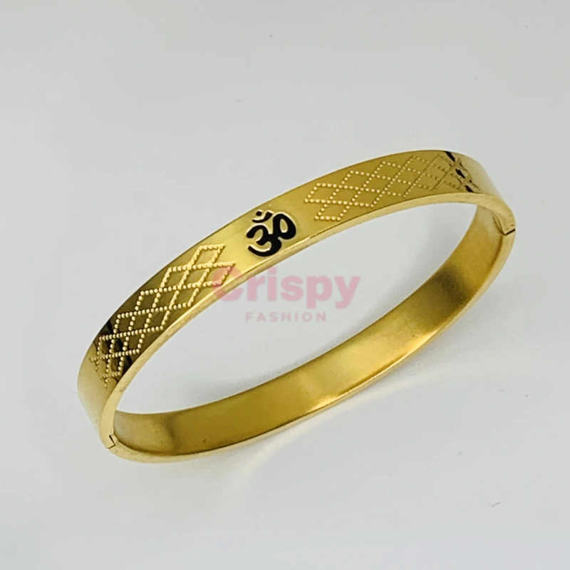 Om Carving Premium Gold Bracelet For Men