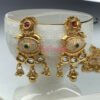 Rajwadi Kundan and Meenakari Antique Gold Plated Necklace Set with Earrings