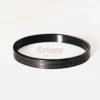 Men's Black Polished Stainless Steel Kada Bracelet with Greek Key Design