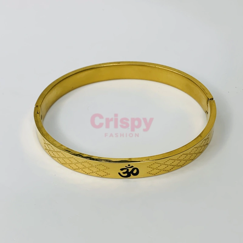 Om Carving Premium Gold Bracelet For Men