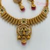 Traditional Meenakari Brass Golden Polished Choker Necklace Set with Earrings