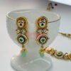 Traditional Meenakari Brass Gold Plated Choker Necklace Set with Earrings