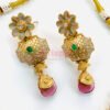 Traditional Meenakari Brass Golden Polished Choker Necklace Set with Earrings