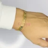 Heartbeat Lifeline Golden Polished Men's Kada Bracelet