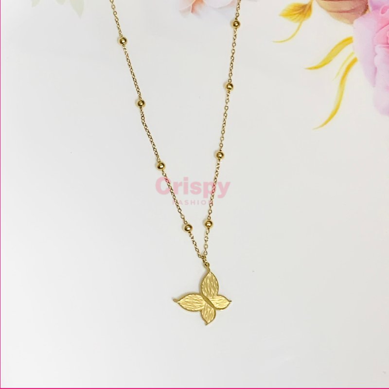Delicate Gold Butterfly Pendant Necklace