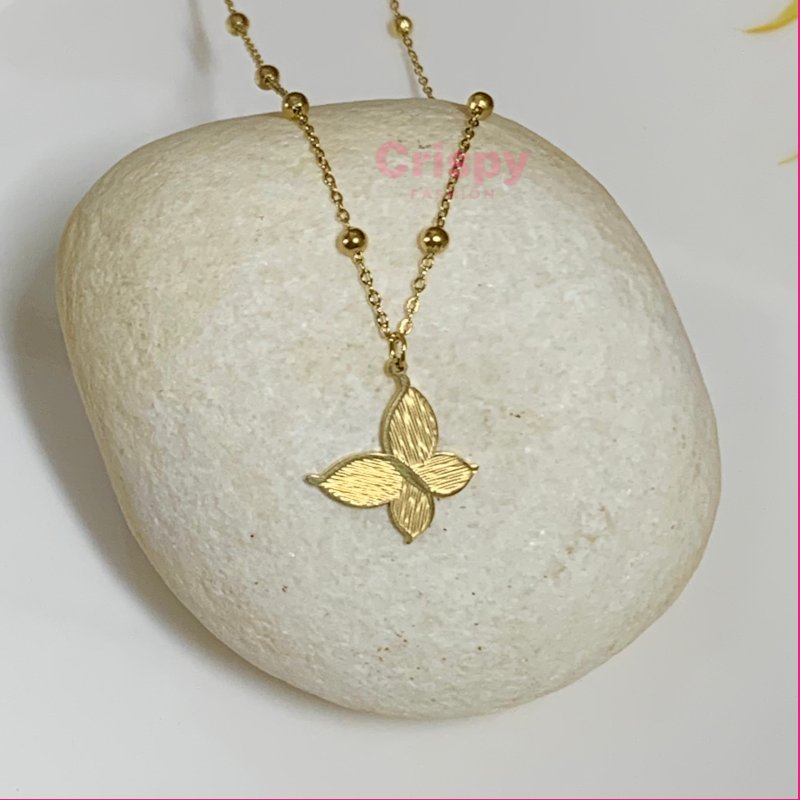 Delicate Gold Butterfly Pendant Necklace