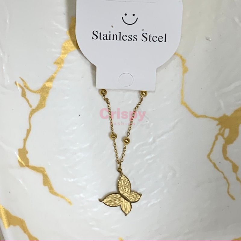 Delicate Gold Butterfly Pendant Necklace