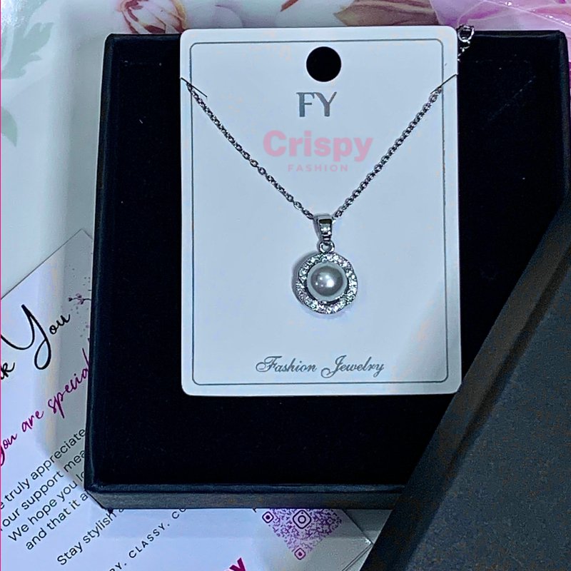 Elegant Pearl Halo Pendant Necklace