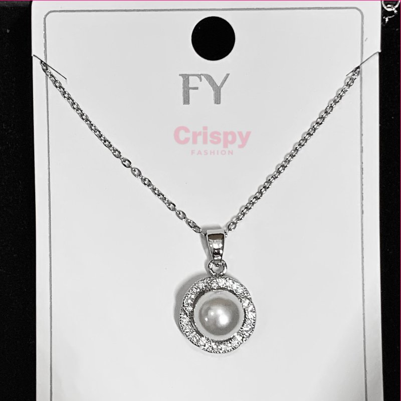 Elegant Pearl Halo Pendant Necklace