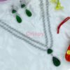 Emerald & Diamond CZ Necklace Set