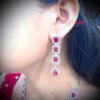 Elegant American Diamond and Emerald Pink Stone Necklace and Earring Set