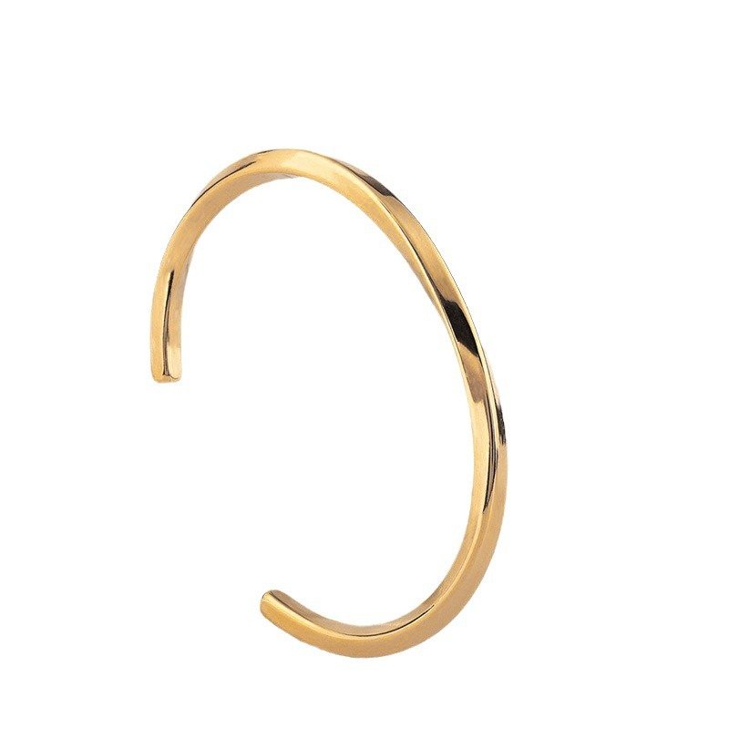 Unisex Minimalist Open Cuff Anti-Tarnish Stainless Steel Bracelet