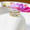 Women's Adjustable Anti-Tarnish Stainless Steel Bow and Pave Ring