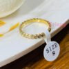 Women's Adjustable Anti-Tarnish Stainless Steel Bow and Pave Ring