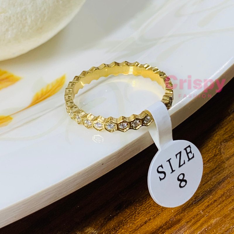 Women's Adjustable Anti-Tarnish Stainless Steel Bow and Pave Ring