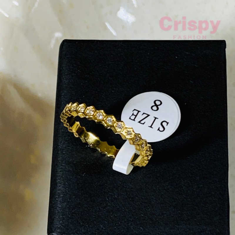 Women's Adjustable Anti-Tarnish Stainless Steel Bow and Pave Ring