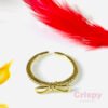 Women's Adjustable Anti-Tarnish Stainless Steel Bow Pave Ring