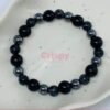 Unisex Black and Grey Patterned Stone Beaded Bracelet