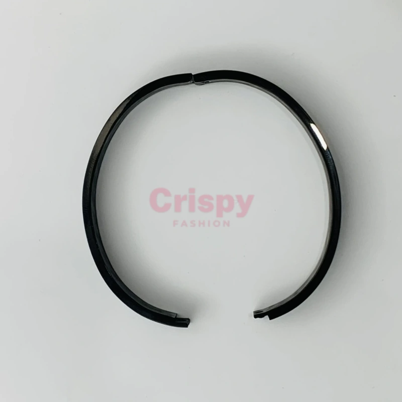 Men's Black Band Golden Polished Infinity Kada Bracelet