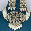 Antique Polished Pearl & Kundan Choker Set with Earrings