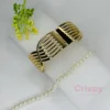 Golden Polished Intertwined Kada Bracelet For Women