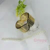 Golden Polished Intertwined Kada Bracelet For Women