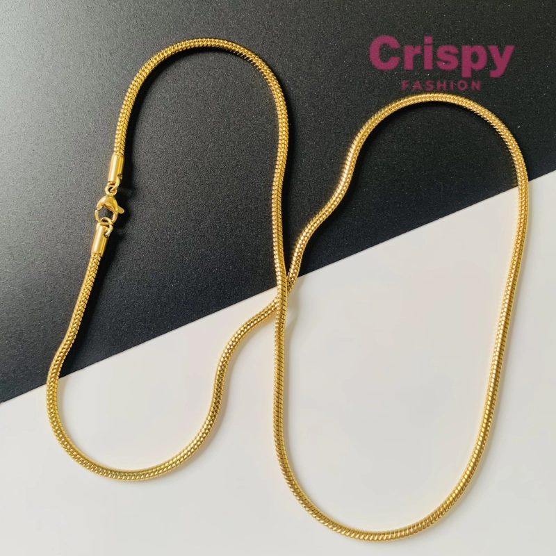 Golden Polished Stainless Steel Snake Chain