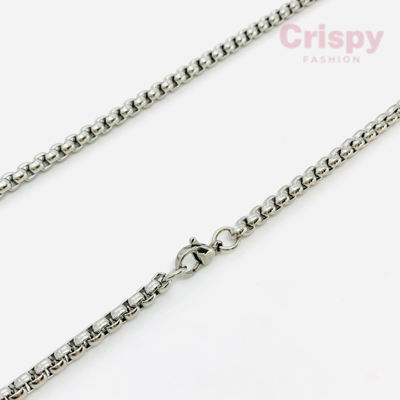 Silver Polished Stainless Steel Chain with "Forever" Engraved Pendant For Men