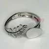 Silver Polished Leaf Motif Cuff Bracelet For Women