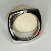 Silver Polished Square Hammered Cuff Bracelet For Women