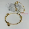 Golden Polished Adjustable Bangles For Women (Set of 2)