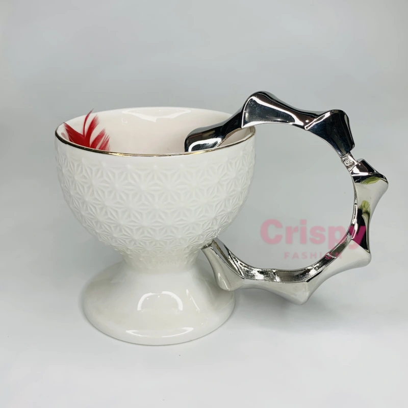 Silver Polished Spiky Cuff Bracelet For Women