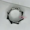 Silver Polished Spiky Cuff Bracelet For Women
