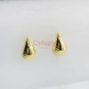 Golden Polished Sculpted Curve Stud Earrings
