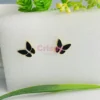 Golden Polished Black Enamel Butterfly Stud Earrings
