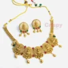 Traditional Matte Golden Polished Lakshmi Temple Jewellery Set