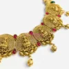 Traditional Matte Golden Polished Lakshmi Temple Jewellery Set